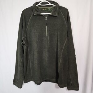 Pullover Mens M Olive Green Excellent Quarter Zip Fleece‎ Thumbholes Gorpcore